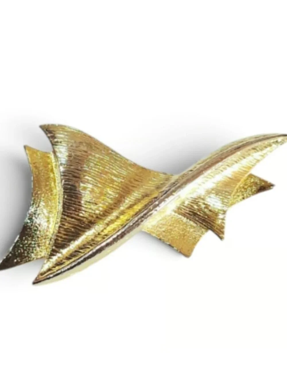 Vintage Gold Tone Abstract Sculptural Brooch Pin